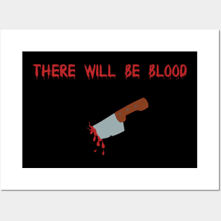Bloody Halloween Saying With Stabbing Knife Posters and Art